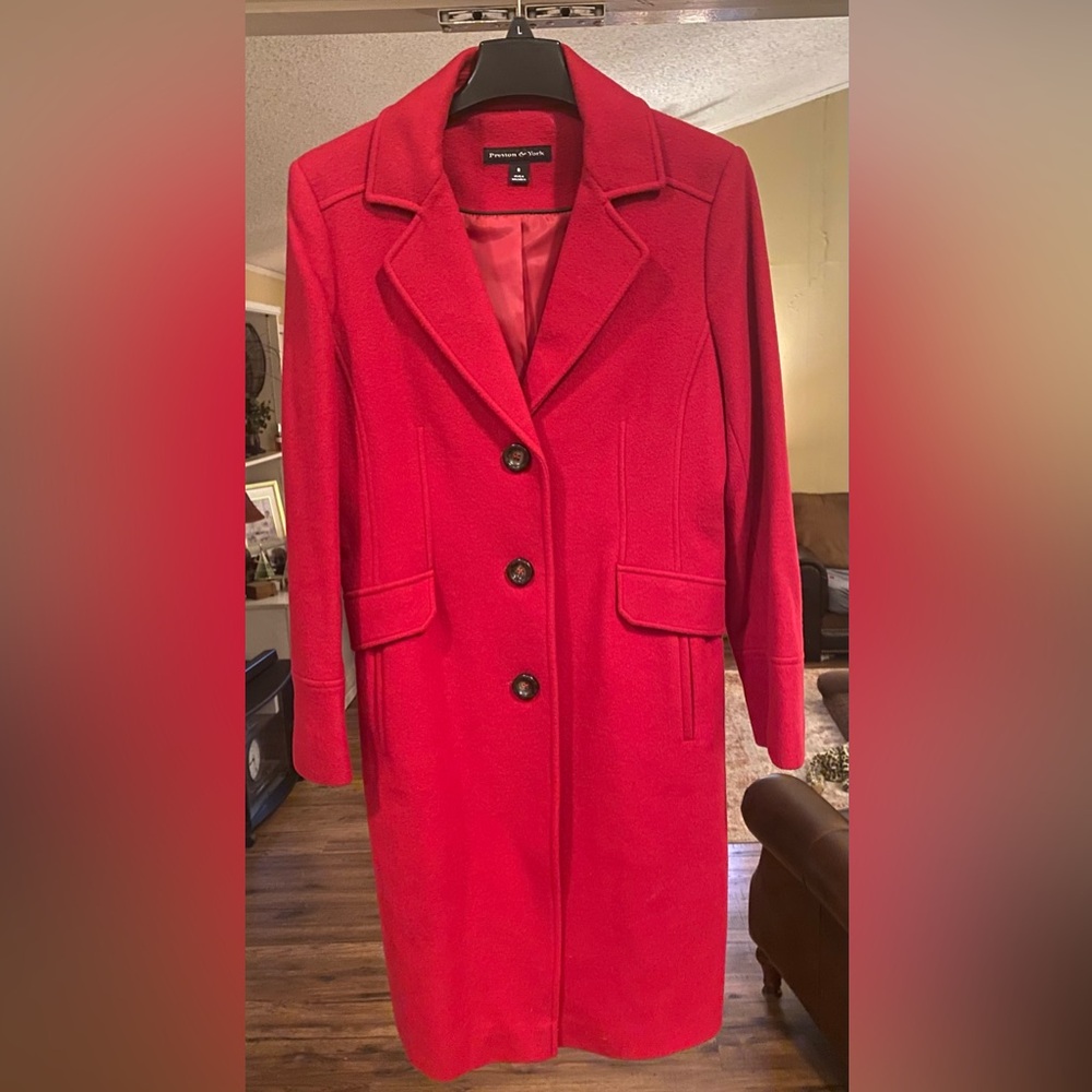 Preston & York red wool coat